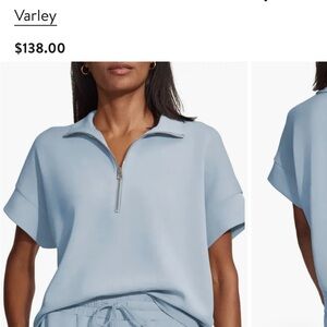 Varley Women's Sky Blue Half-Zip Sweatshirt